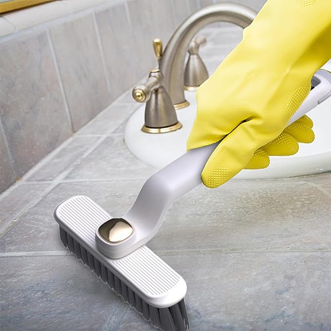 360° Rotating Crevice Cleaning Brush – Hard Bristle Deep Cleaning Tool