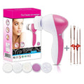 5-in-1 Electric Facial Cleansing Brush – Portable Spin Massager with 5 Brush Heads