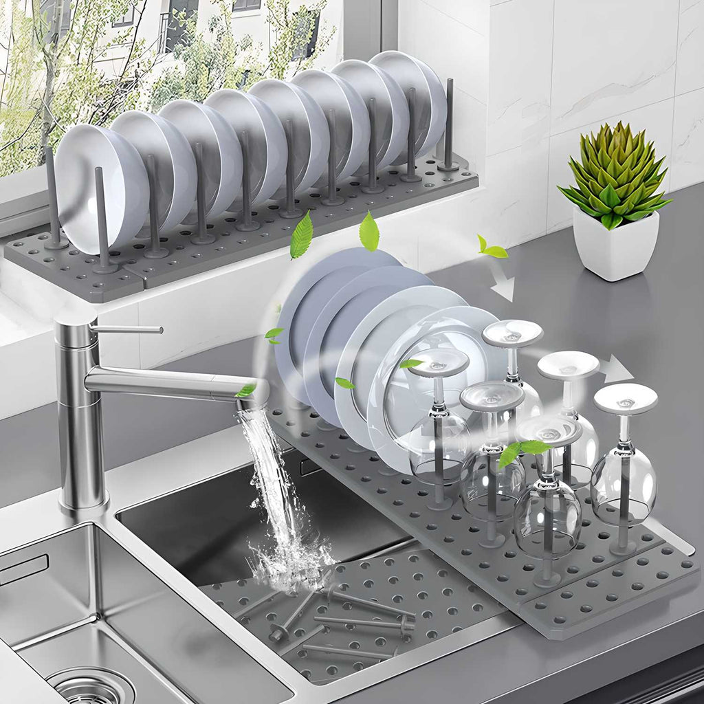 Adjustable Kitchen Drawer Organizer – Pegboard Storage Tray for Utensils & Essentials