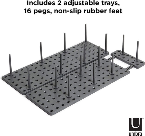 Adjustable Kitchen Drawer Organizer – Pegboard Storage Tray for Utensils & Essentials