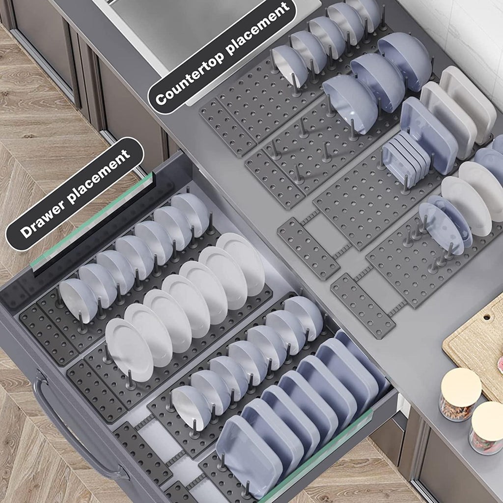 Adjustable Kitchen Drawer Organizer – Pegboard Storage Tray for Utensils & Essentials