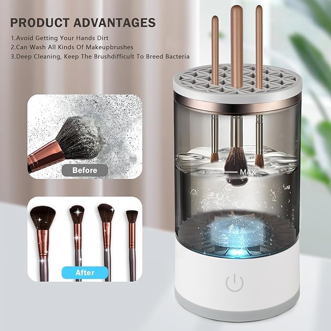 Electric Makeup Brush Cleaner & Dryer – One-Button Automatic Cleaning Machine