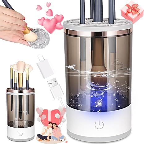 Electric Makeup Brush Cleaner & Dryer – One-Button Automatic Cleaning Machine