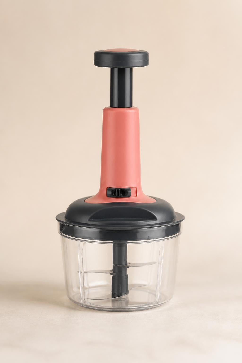 650ml Push Vegetable Chopper with 3-Tier Stainless Steel Blades