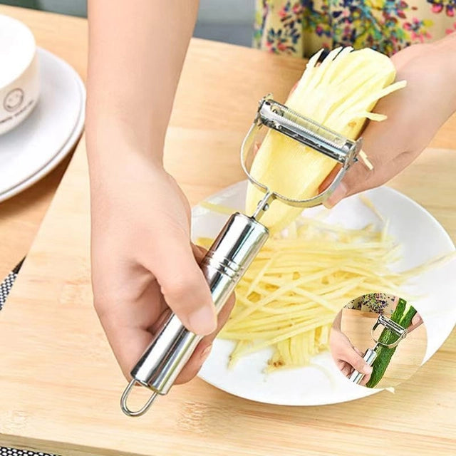 2-in-1 Stainless Steel Julienne Vegetable Peeler