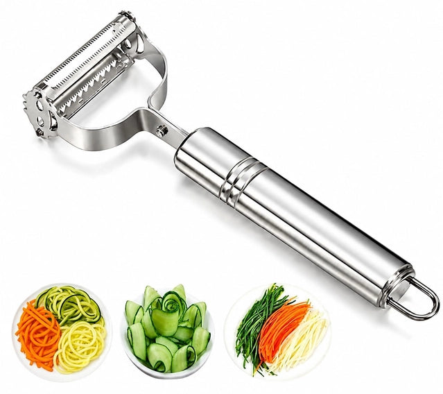 2-in-1 Stainless Steel Julienne Vegetable Peeler
